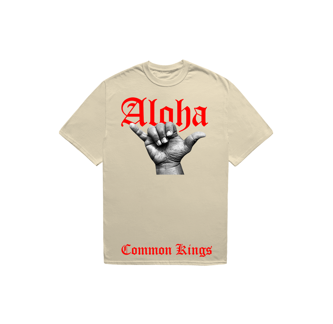ALOHA TEE - BONE/RED