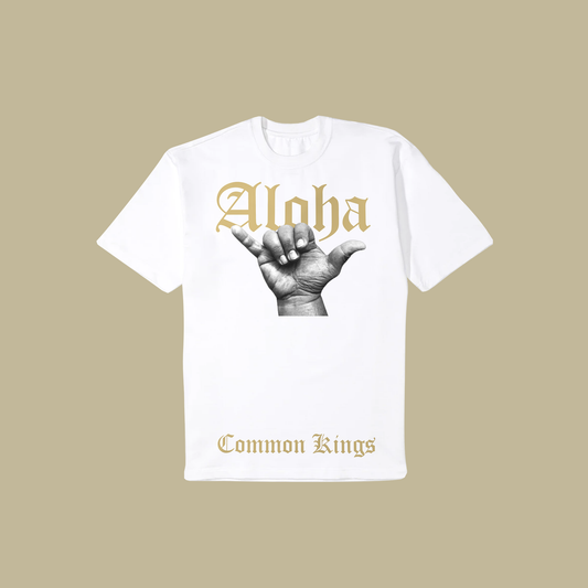 ALOHA GOLD TEE - WHT