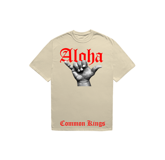 ALOHA TEE - BONE/RED