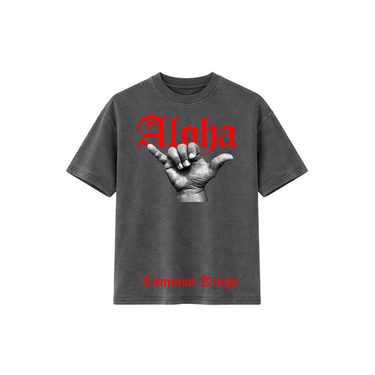 Aloha Tee - Pigment Black / Red