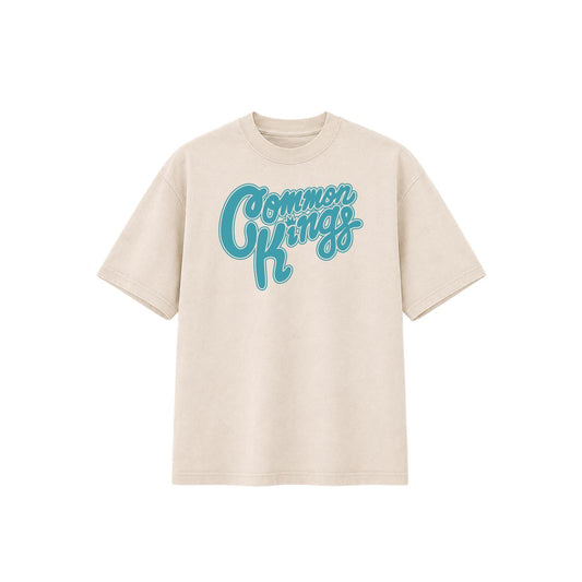 Cream Logo Tee - Bone / Sea Blue