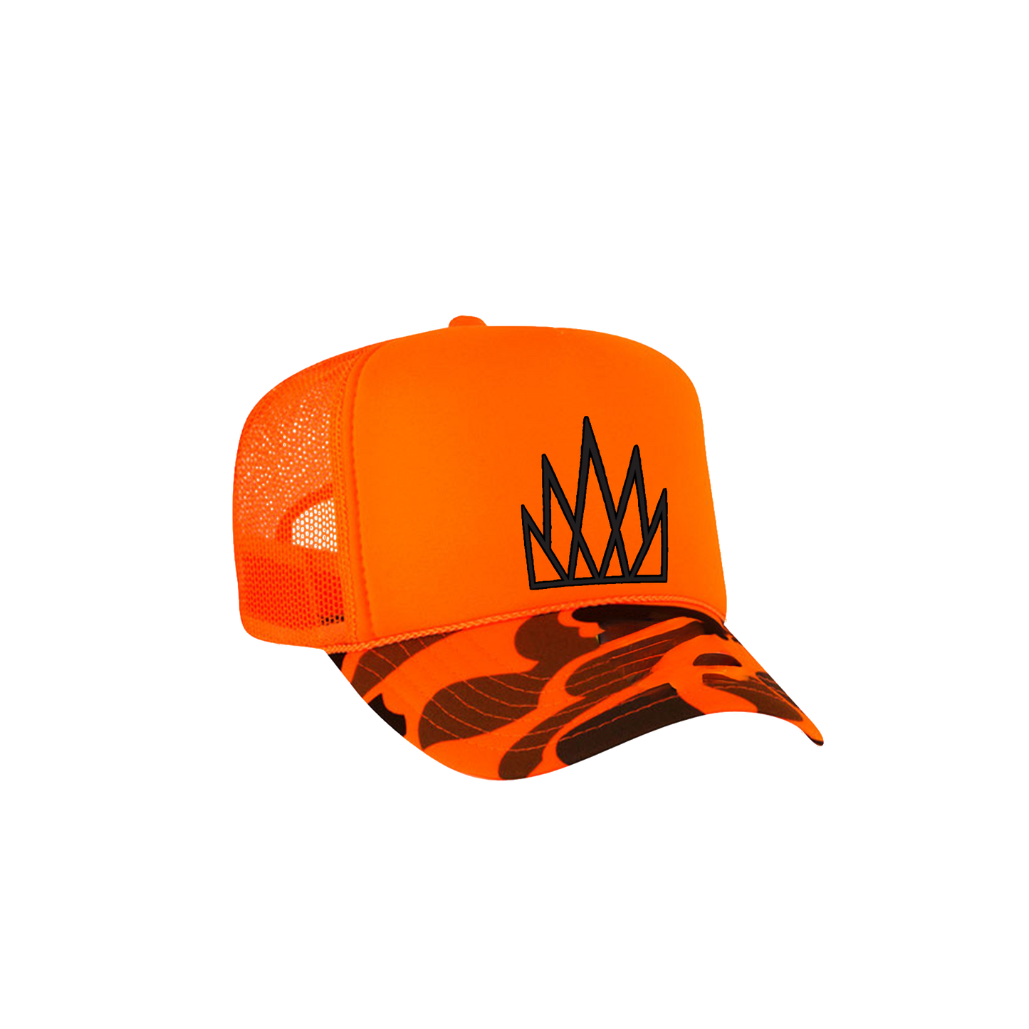 Crown Trucker Hat - Camo Creamsicle