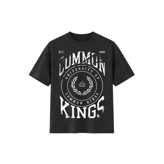Distressed University Tee - Black