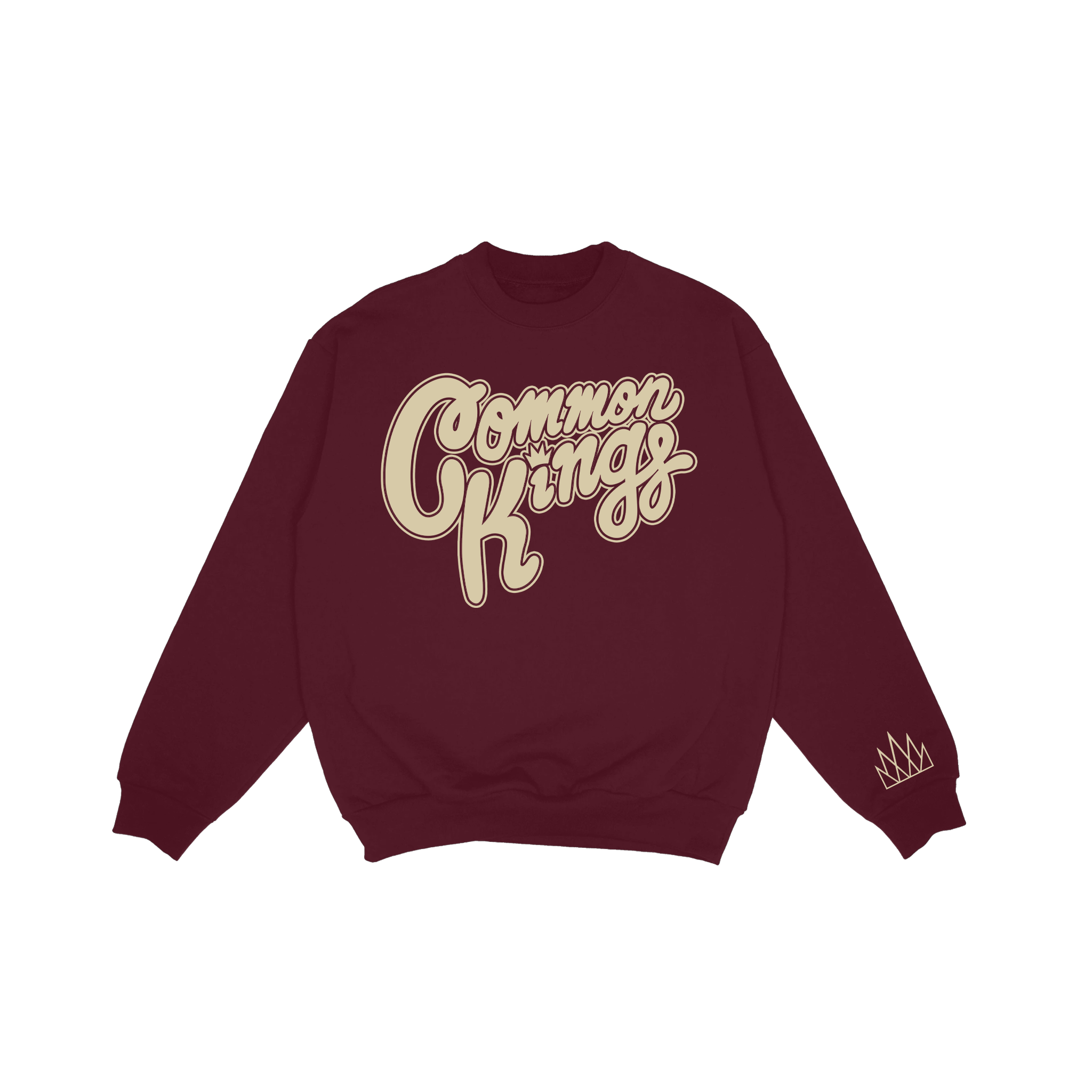 Cream Logo Sweatshirt - Maroon – Common Kings Merch