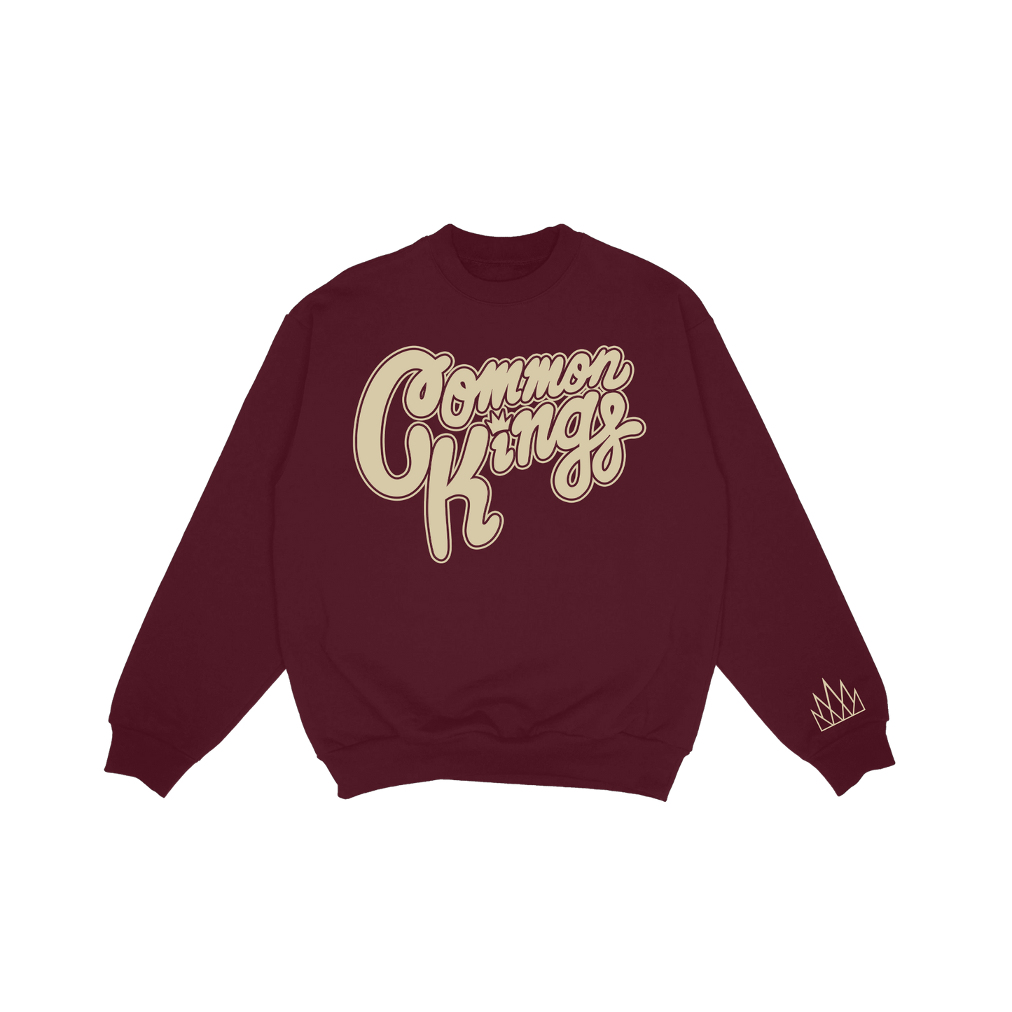 Cream Logo Sweatshirt - Maroon