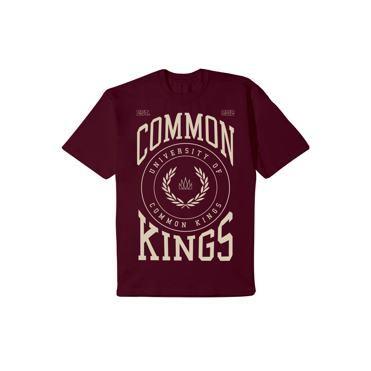 University Puff Tee - Maroon / Bone