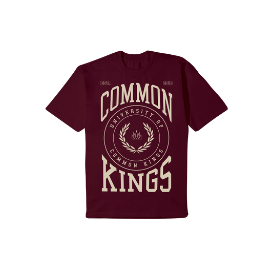 University Puff Tee - Maroon / Bone